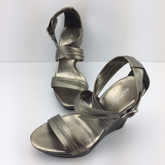 Aldo Platform Wedge Rose Gold Sz 8.5 - Picture 1 of 8